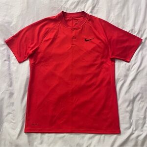 Nike Polo Shirt Men L Habanero Red Victory Golf Blade Collar Dri Fit 929142-634